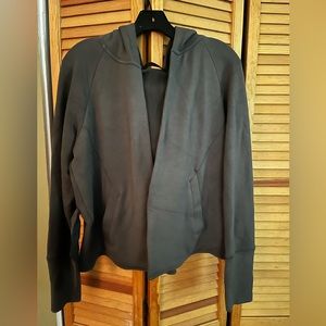 Grey Athleta hooded wrap.